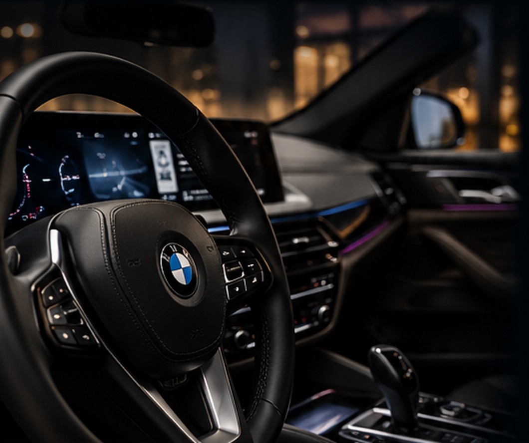 2025 BMW X3 interior cockpit at night