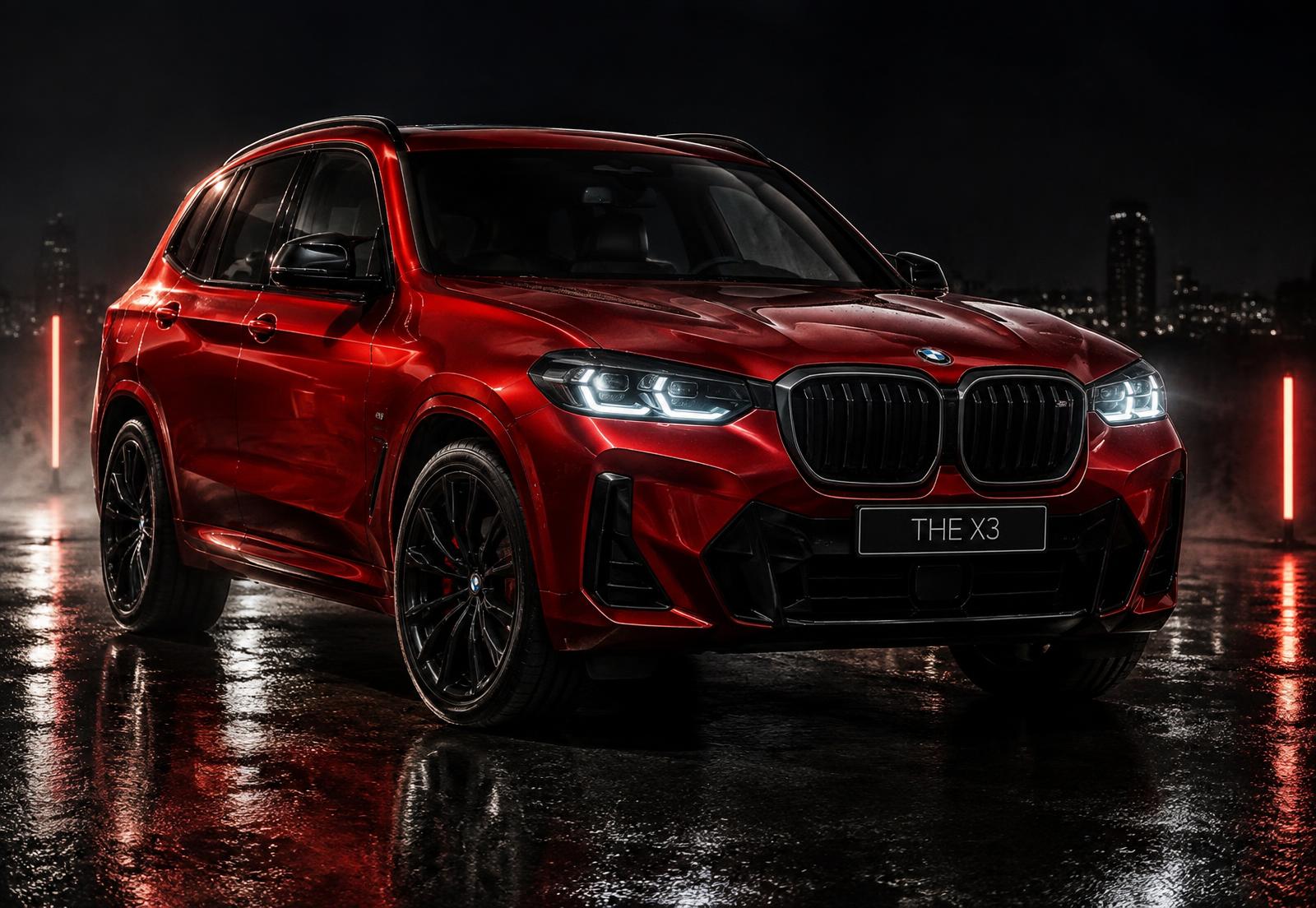 2025 BMW X3 in red, front three-quarter view