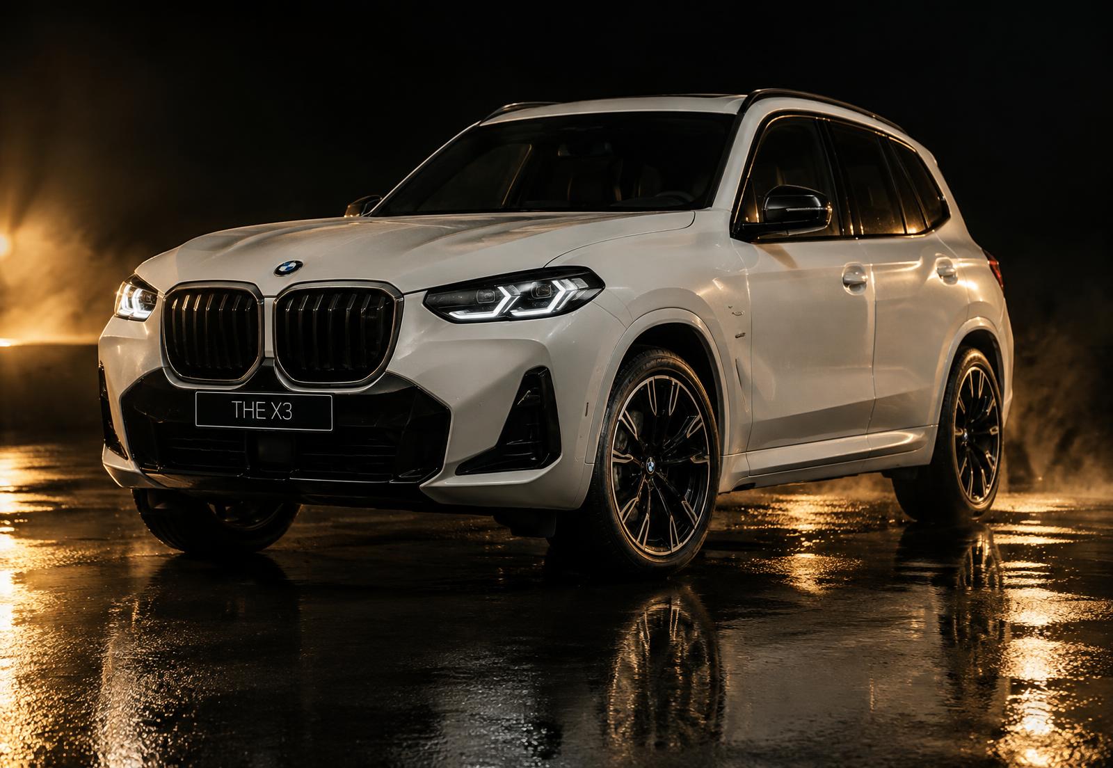 2025 BMW X3 in white, front three-quarter view